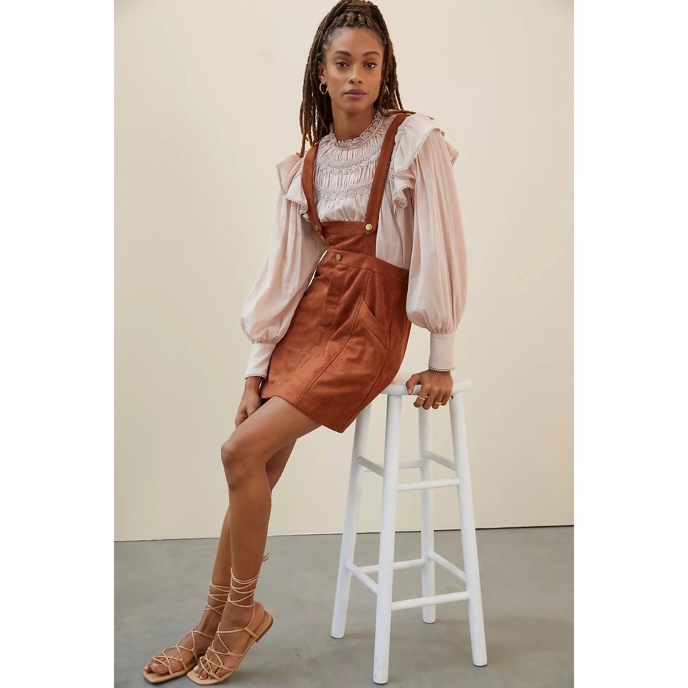 Anthropologie Pilcro Sueded Overall Skirt NWT - Size 12